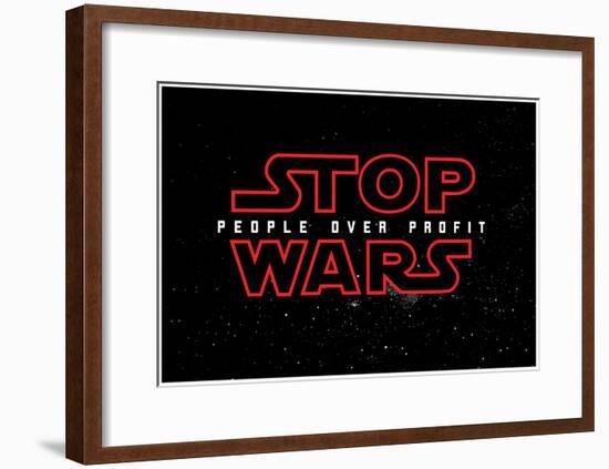 Stop Wars - People over Profit-null-Framed Poster