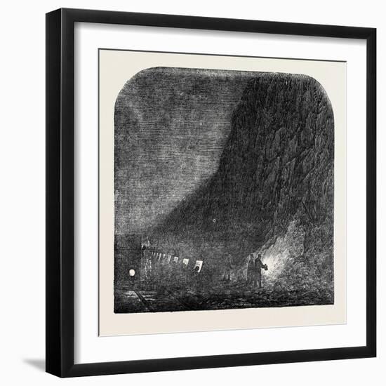 Stoppage of the Mail-Train in the Blisworth Cutting, London and North-Western Railway-null-Framed Giclee Print