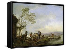 Stopping at the Inn, 1655-1658-Philips Wouwerman-Framed Stretched Canvas