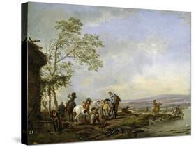 Stopping at the Inn, 1655-1658-Philips Wouwerman-Stretched Canvas