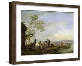 Stopping at the Inn, 1655-1658-Philips Wouwerman-Framed Giclee Print