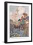 Stopping Beside a Fountain-Warwick Goble-Framed Giclee Print