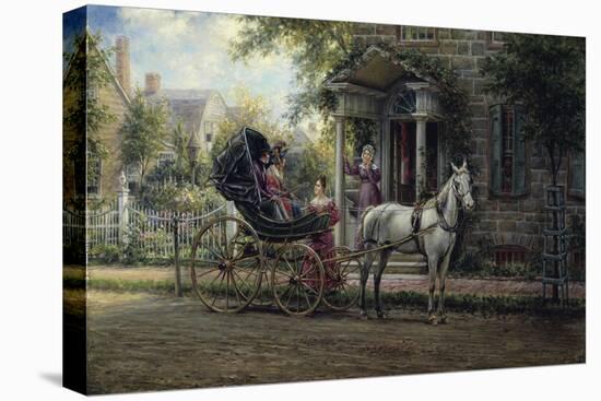 Stopping for a Chat-Edward Lamson Henry-Stretched Canvas