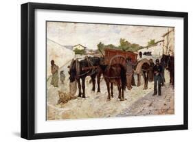Stopping in Maremma or Scene of Country Life-Giovanni Fattori-Framed Giclee Print
