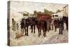 Stopping in Maremma or Scene of Country Life-Giovanni Fattori-Stretched Canvas