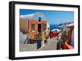 Store and Stone Steps-Larry Malvin-Framed Photographic Print