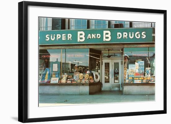 Store Front Drug Store-null-Framed Art Print