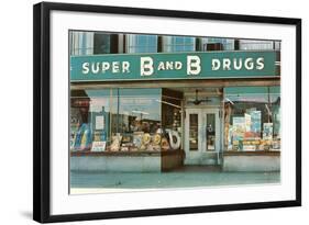 Store Front Drug Store-null-Framed Art Print