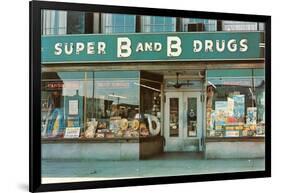 Store Front Drug Store-null-Framed Art Print