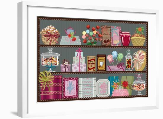 Store of Sweets and Chocolate-Milovelen-Framed Art Print