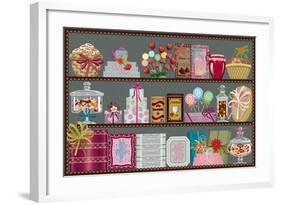 Store of Sweets and Chocolate-Milovelen-Framed Art Print