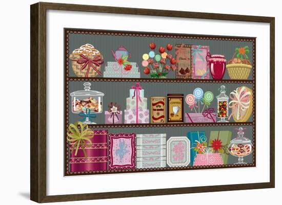 Store of Sweets and Chocolate-Milovelen-Framed Art Print