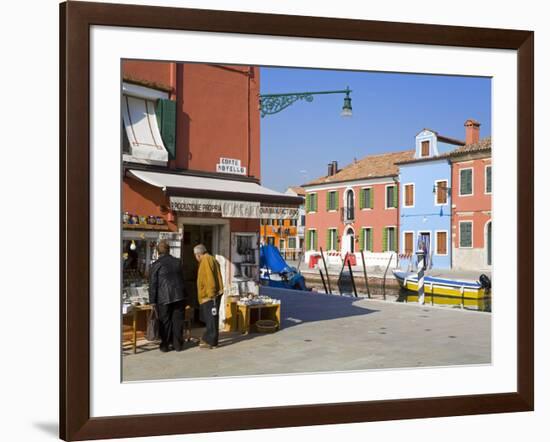 Store on Corte Novello, Burano Island, Venice, Veneto, Italy, Europe-Richard Cummins-Framed Photographic Print