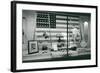 Store Window with Gym Equipment-null-Framed Art Print