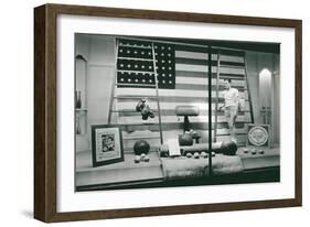 Store Window with Gym Equipment-null-Framed Premium Giclee Print