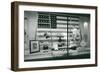 Store Window with Gym Equipment-null-Framed Art Print