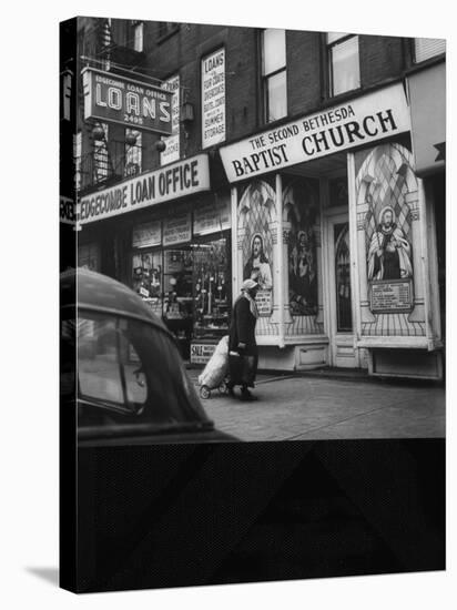 Storefront Church in Harlem-Andreas Feininger-Stretched Canvas