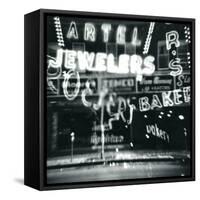 Storefront in Lights-Dan Zamudio-Framed Stretched Canvas