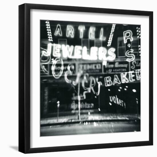 Storefront in Lights-Dan Zamudio-Framed Art Print