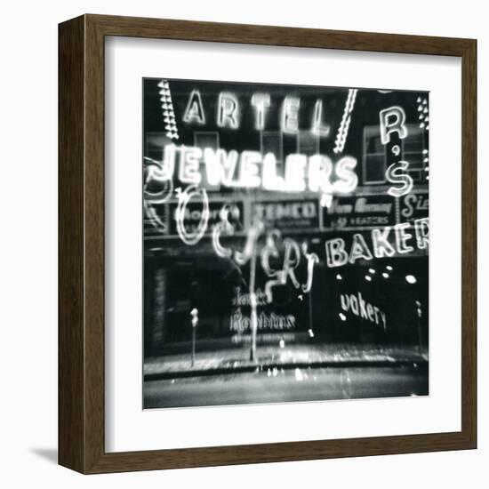 Storefront in Lights-Dan Zamudio-Framed Art Print