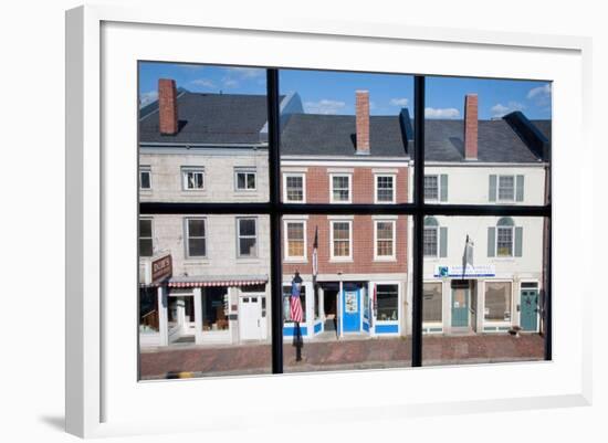 Storefronts Line Water Street in Hallowell, Maine-Joseph Sohm-Framed Photographic Print