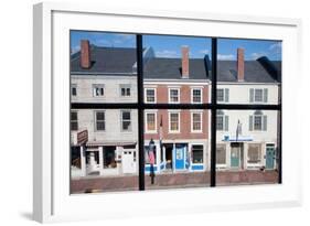 Storefronts Line Water Street in Hallowell, Maine-Joseph Sohm-Framed Photographic Print