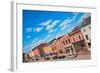 Storefronts line Water Street in Hallowell, Maine-null-Framed Photographic Print