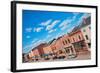 Storefronts line Water Street in Hallowell, Maine-null-Framed Photographic Print