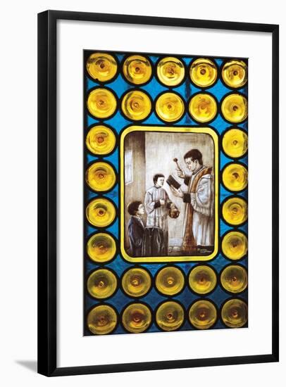 Stories from Life of Don Bosco, Stained Glass Window, Castelnuovo Don Bosco, Piedmont, Italy-null-Framed Giclee Print