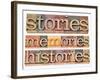 Stories, Memories, Histories Words-PixelsAway-Framed Art Print