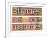 Stories, Memories, Histories Words-PixelsAway-Framed Art Print