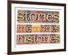 Stories, Memories, Histories Words-PixelsAway-Framed Art Print