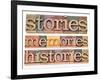 Stories, Memories, Histories Words-PixelsAway-Framed Art Print