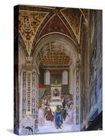 Stories of Pius II: Piccolomini Elected Cardinal-Bernardino Pinturicchio-Stretched Canvas