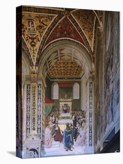 Stories of Pius II: Piccolomini Elected Cardinal-Bernardino Pinturicchio-Stretched Canvas