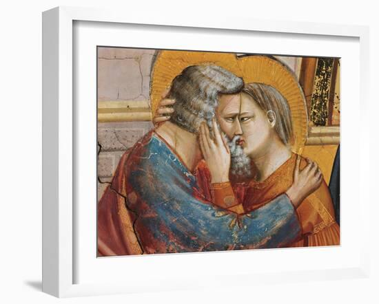 Stories of St Joachim and St Anne the Meeting at the Golden Gate-Giotto di Bondone-Framed Giclee Print