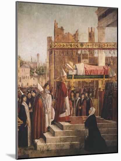 Stories of St. Ursula, Martyrdom of Pilgrims and Funeral of St. Ursula, 1493-Vittore Carpaccio-Mounted Giclee Print