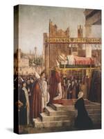 Stories of St. Ursula, Martyrdom of Pilgrims and Funeral of St. Ursula, 1493-Vittore Carpaccio-Stretched Canvas