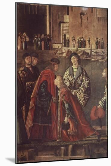 Stories of St Ursula, Meeting of Etherius and Ursula and Departure of Pilgrims-Vittore Carpaccio-Mounted Giclee Print