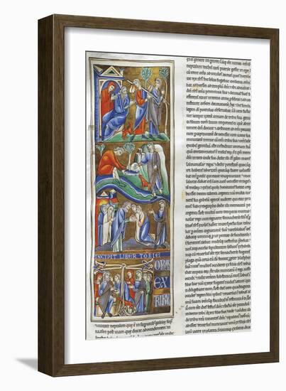 Stories of Tobia, Miniature from the Bible of Souvigny, Latin Manuscript-null-Framed Giclee Print