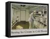 Storing Ice Cream in Cold Room Poster-null-Framed Stretched Canvas