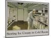 Storing Ice Cream in Cold Room Poster-null-Mounted Giclee Print