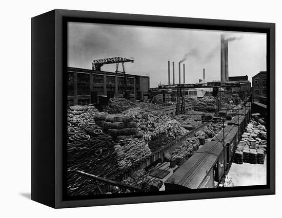 Storing Rubber at Akron, Usa-null-Framed Stretched Canvas