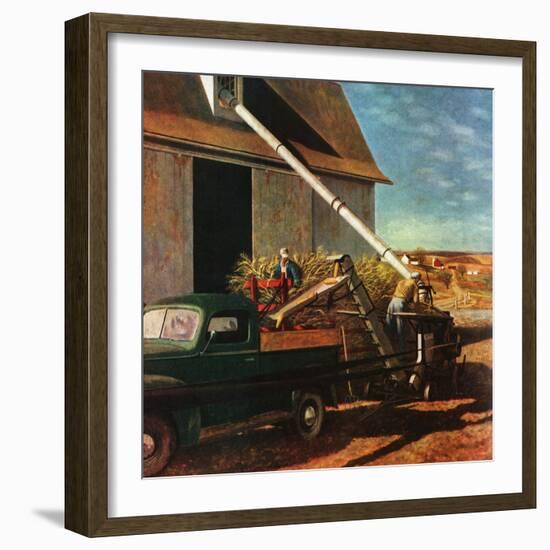 "Storing the Corn," November 6, 1948-John Atherton-Framed Giclee Print