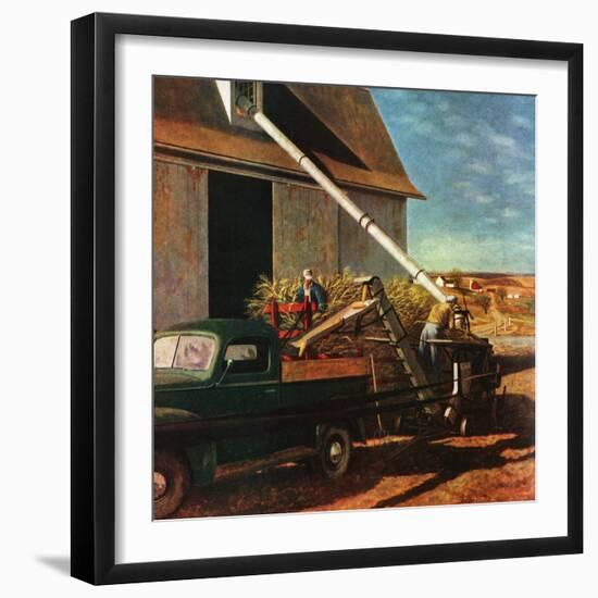 "Storing the Corn," November 6, 1948-John Atherton-Framed Giclee Print