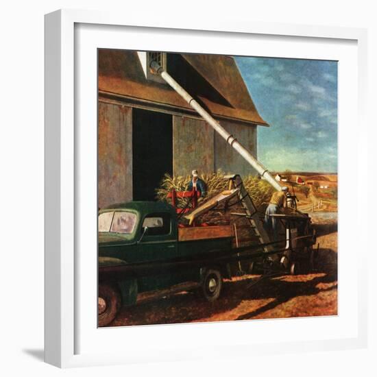 "Storing the Corn," November 6, 1948-John Atherton-Framed Giclee Print