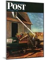 "Storing the Corn," Saturday Evening Post Cover, November 6, 1948-John Atherton-Mounted Premium Giclee Print