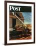 "Storing the Corn," Saturday Evening Post Cover, November 6, 1948-John Atherton-Framed Giclee Print