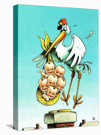 "Stork and Quints," April 1, 1984-BB Sams-Stretched Canvas