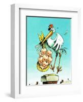 "Stork and Quints," April 1, 1984-BB Sams-Framed Giclee Print